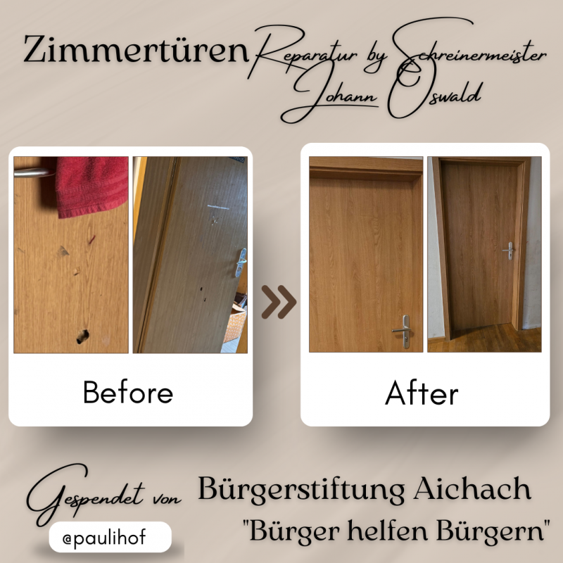 Paulihof-Neue Türen für die Kinderzimmer -Danke!